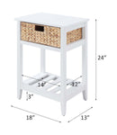 Chinu Rectangular Accent Table, White & Natural Finish Acme