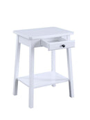 Kaife Rectangular Accent Table, White Finish Acme