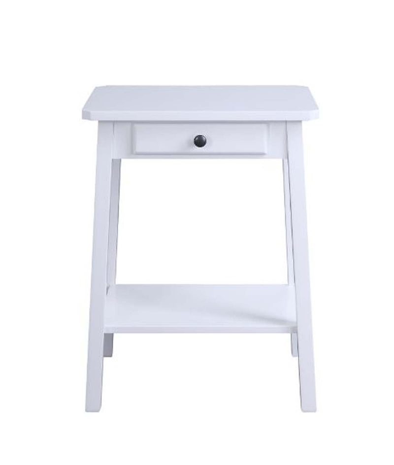 Kaife Rectangular Accent Table, White Finish Acme