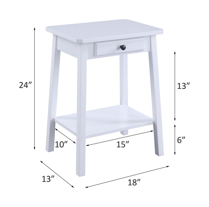 Kaife Rectangular Accent Table, White Finish Acme