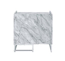 Azrael Rectangular Accent Table, White Printed Faux Marble & Chrome Finish Acme