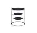 Lynch Round Accent Table, Black & Chrome Finish Acme