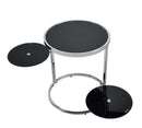 Lynch Round Accent Table, Black & Chrome Finish Acme