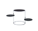 Lynch Round Accent Table, Black & Chrome Finish Acme