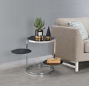Lynch Round Accent Table, Black & Chrome Finish Acme