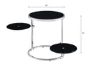 Lynch Round Accent Table, Black & Chrome Finish Acme