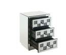 Noralie Rectangular Accent Table, Mirrored & Faux Diamonds Acme