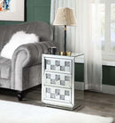 Noralie Rectangular Accent Table, Mirrored & Faux Diamonds Acme