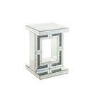 Noralie Rectangular Accent Table, Mirrored & Faux Diamonds Acme