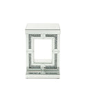 Noralie Rectangular Accent Table, Mirrored & Faux Diamonds Acme