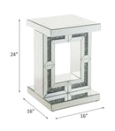 Noralie Rectangular Accent Table, Mirrored & Faux Diamonds Acme