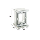 Noralie Rectangular Accent Table, Mirrored & Faux Diamonds Acme