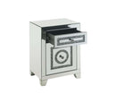 Noralie Rectangular Accent Table, Mirrored & Faux Diamonds Acme