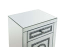 Noralie Rectangular Accent Table, Mirrored & Faux Diamonds Acme