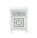 Noralie Rectangular Accent Table, Mirrored & Faux Diamonds Acme