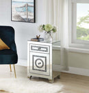 Noralie Rectangular Accent Table, Mirrored & Faux Diamonds Acme