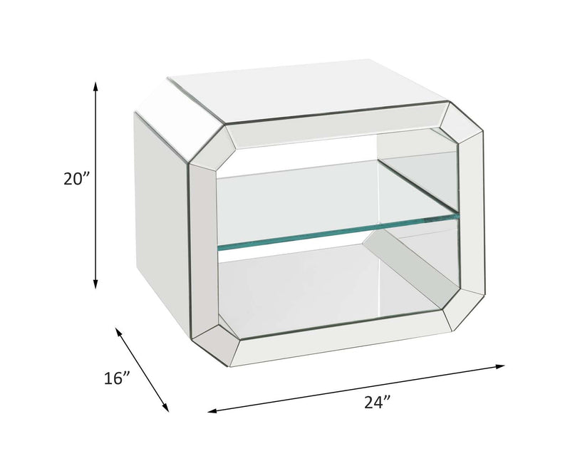 Dominic Rectangular Accent Table, Mirrored Acme