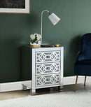 Noralie Rectangular Accent Table, Mirrored & Faux Diamonds Acme