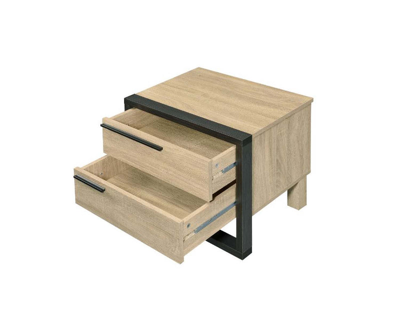 Erasto Rectangular Accent Table, Oak & Black Finish Acme