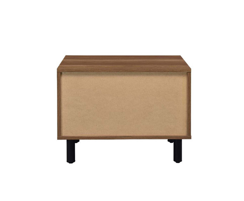 Trolgar Rectangular Accent Table, Brown Oak & Black Finish Acme