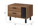 Trolgar Rectangular Accent Table, Brown Oak & Black Finish Acme