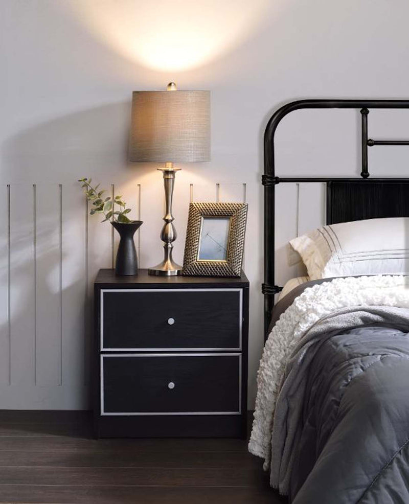 Jabir Rectangular Accent Table, Black & Silver Finish Acme