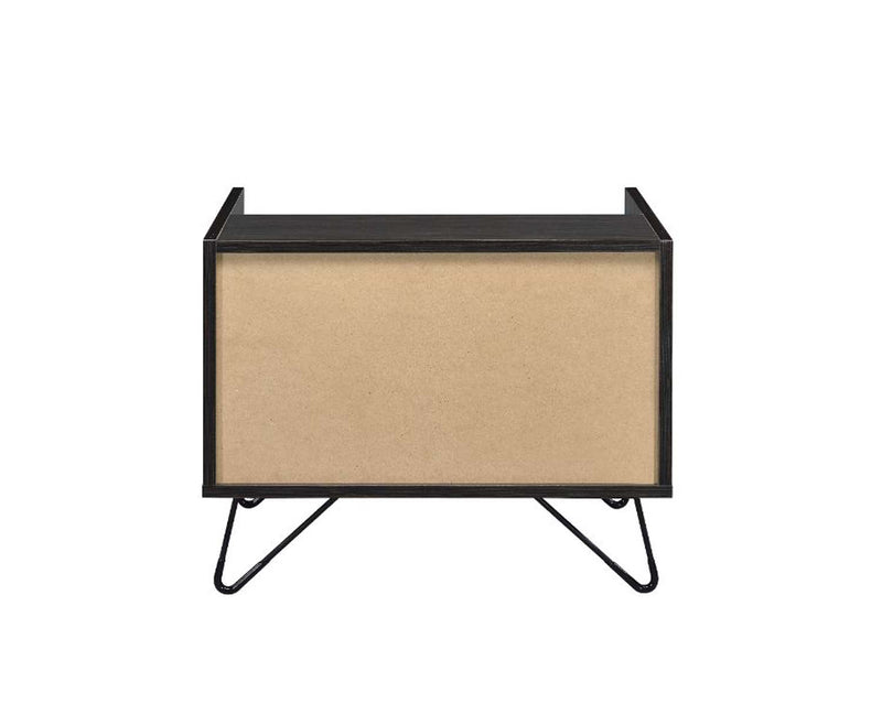 Melkree Rectangular Accent Table, Oak & Black Finish Acme