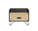 Melkree Rectangular Accent Table, Oak & Black Finish Acme