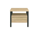Yawan Rectangular Accent Table, Oak & Black Finish Acme