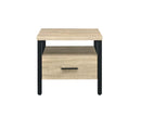 Yawan Rectangular Accent Table, Oak & Black Finish Acme