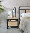 Yawan Rectangular Accent Table, Oak & Black Finish Acme