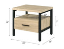 Yawan Rectangular Accent Table, Oak & Black Finish Acme