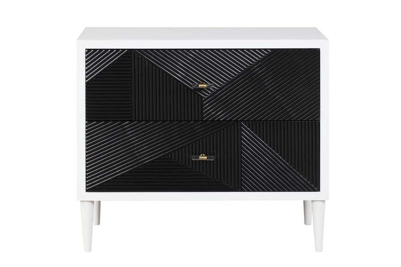 Dubni Rectangular Accent Table, White & Black Finish Acme
