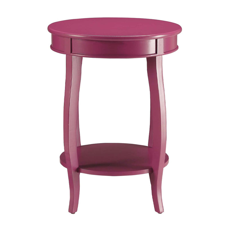 Aberta Round Accent Table, Purple Acme