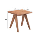 Velentina Square Accent Table, Natural Finish Acme