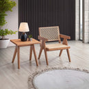 Velentina Square Accent Table, Natural Finish Acme