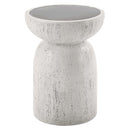 Dylana Round Accent Table, Natural Gray Finish Acme