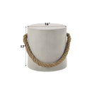 Gene Round Accent Table, Natural Gray Finish Acme