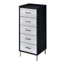 Myles 5 Storage Drawer Jewelry Armoire, Black, Silver & Gold Finish Acme