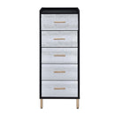 Myles 5 Storage Drawer Jewelry Armoire, Black, Silver & Gold Finish Acme