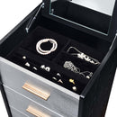 Myles 5 Storage Drawer Jewelry Armoire, Black, Silver & Gold Finish Acme
