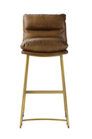 Alsey Bar Chair, Saddle Brown Top Grain Leather Acme