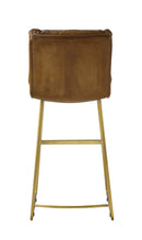 Alsey Bar Chair, Saddle Brown Top Grain Leather Acme