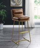 Alsey Bar Chair, Saddle Brown Top Grain Leather Acme