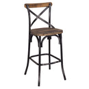 Zaire Bar Chair, Antique Black & Antique Oak Finish Acme