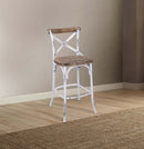 Zaire Bar Chair, Antique White & Antique Oak Finish Acme