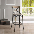 Zaire Bar Chair, Antique Copper & Antique Oak Finish Acme