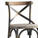 Zaire Bar Chair, Antique Copper & Antique Oak Finish Acme