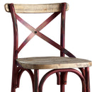 Zaire Bar Chair, Antique Red & Antique Oak Finish Acme