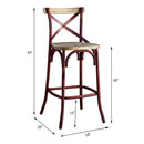 Zaire Bar Chair, Antique Red & Antique Oak Finish Acme